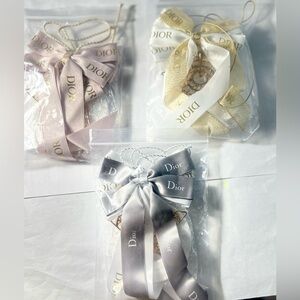 Lot of 3 Dior Car Diffuser or Holiday Ornaments in Pink, Gray and White/Gold GWP